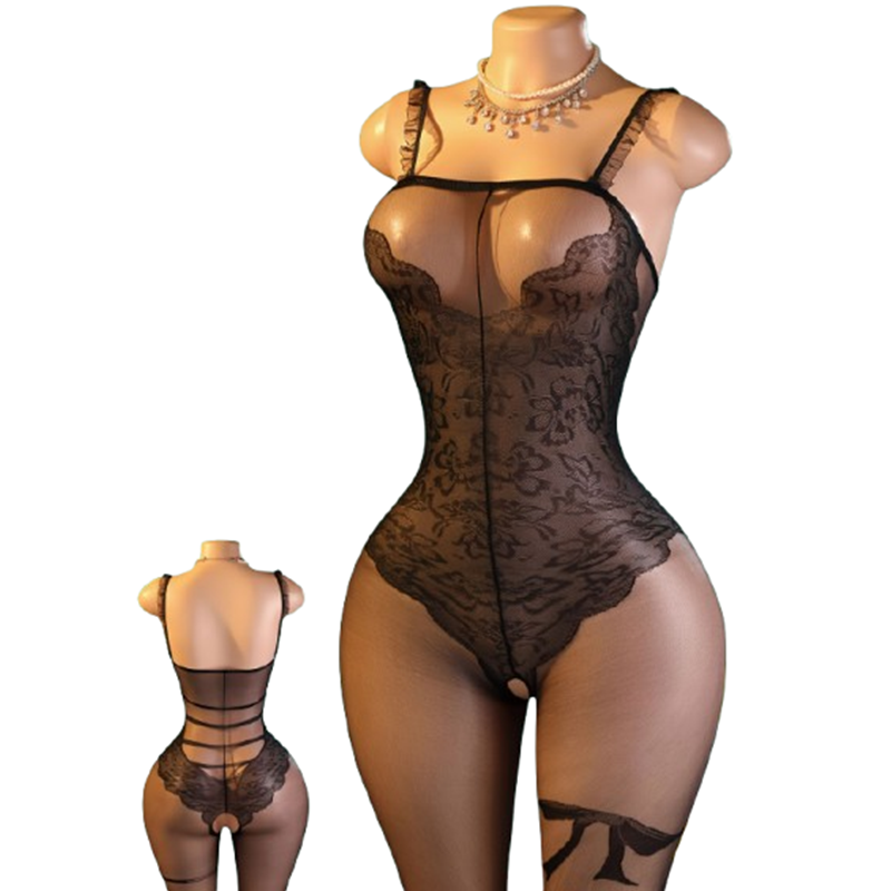 1-Piece Black Lace & Sheer Mes - Lace Teddy Lingerie review and price