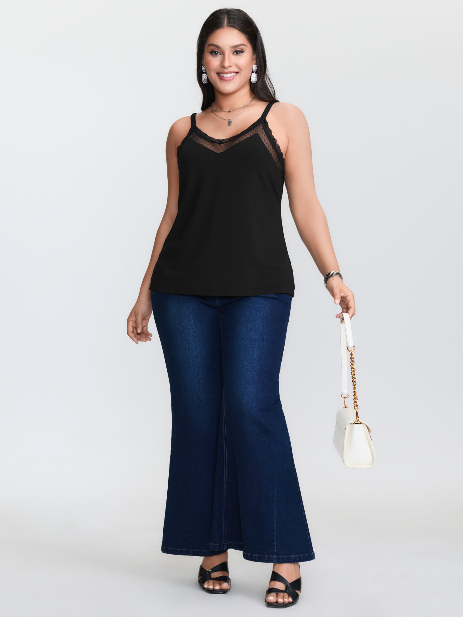 Plus‑size Black Knitted Camiso - Cami Top Lace review and price